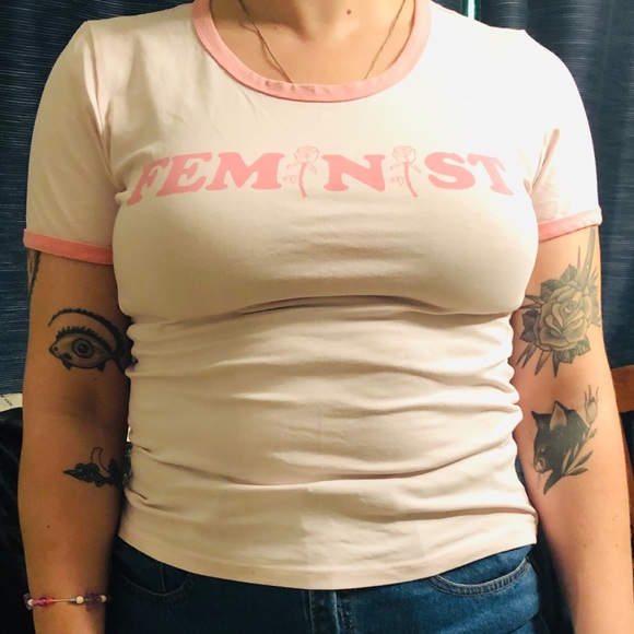 H&m Feminist rose baby pink tee - Picture 2 of 3